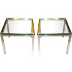 Pair Of 1960'S Side Tables With Glass Top 5