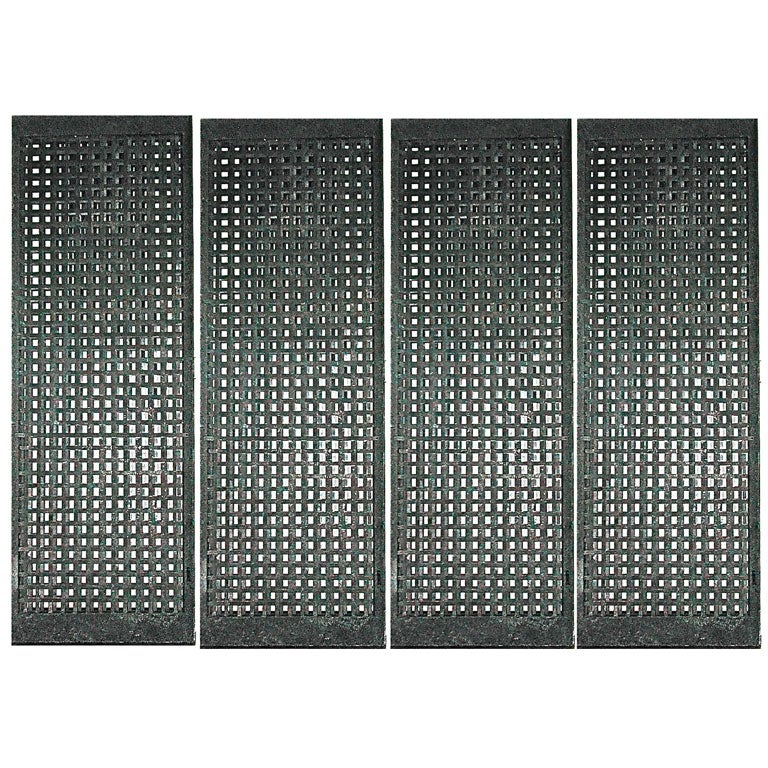 Four Woven Metal Room Panels