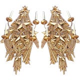 GILDED AND CARVED WOOD SCONCES