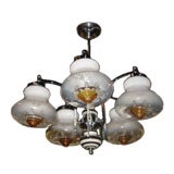 Retro 1970s Chandelier with Murano Glass
