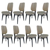 Set of 8 French 1950s Dining Chairs