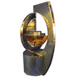 Gilded Brass Unusual Clock by Dunhill for Orbital Concepts