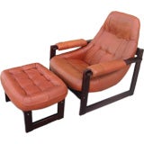 Brasilian Lounge Chair with Ottoman by Lafer