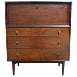 A Walnut Drop Front Secretary After Paul McCobb