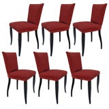 Set of 6  Art Deco Dining Chairs by Gaston Poisson