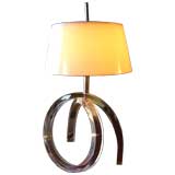 Lucite Table Lamp with Plastic Shade