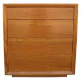 Vintage Four Drawer Bubinga Dresser with Spring Loaded Pull Free Drawers