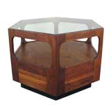 Hexagonal Coffee table by John Keal for Brown Saltman