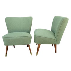 Pair of French Slipper Chairs by Jean Rene Caillette