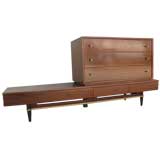 Walnut Cabinet and Bench  by Paul McCobb