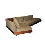 Huge Walnut Corner Sofa