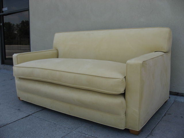 Wood 1950s Loveseat in the Manner of Jean-Michel Frank
