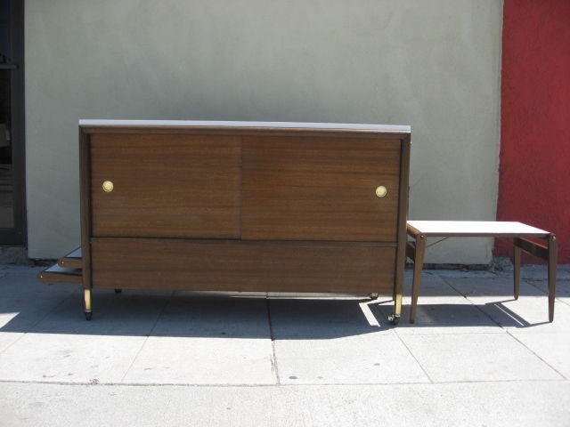 Unusual Credenza Cart with 4 folding tables by John Keal 2