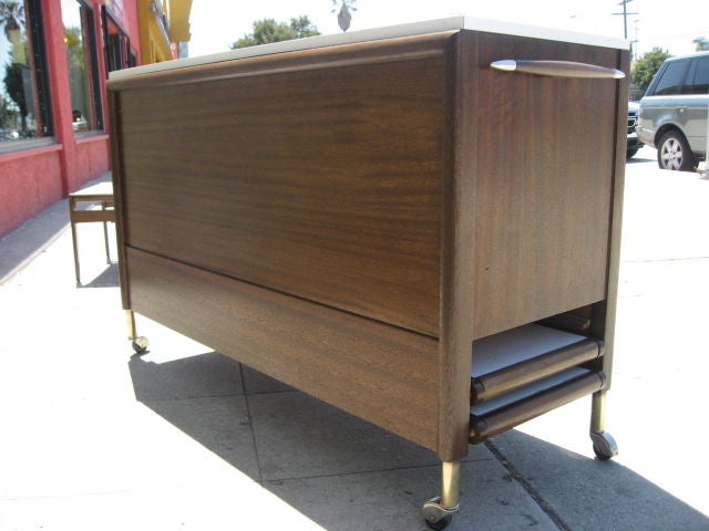 Unusual Credenza Cart with 4 folding tables by John Keal 1