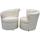 Vintage Pair of Hollywood Slipper Chairs