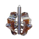 Italian Chrome Ceiling Lamp with Murano Glass 1