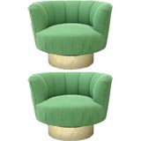 Pair of Outstanding Swivel Chairs by Milo Baughman