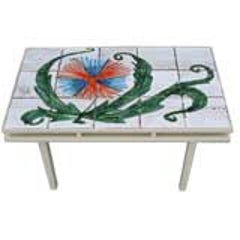 French Mid-Century Charming Vallauris Tiles Coffee Table 2