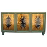 Green Lacquer Cabinet with Oxidized Gold Doors