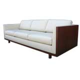 Teak  and Leather Sofa by Milo Baughman