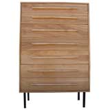 A Solid Maple Tall Boy Chest of Drawers in Primavera finish