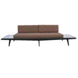 Adrian Pearsal  Platform Sofa with White Formica Side Tables