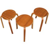 Set of 3 Stackable Stools in the Manner of Alvar Aalto