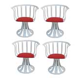 Vintage Set of 4 Outdoor Swivel Chairs