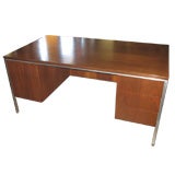 Walnut and Chrome Desk By Florence Knoll