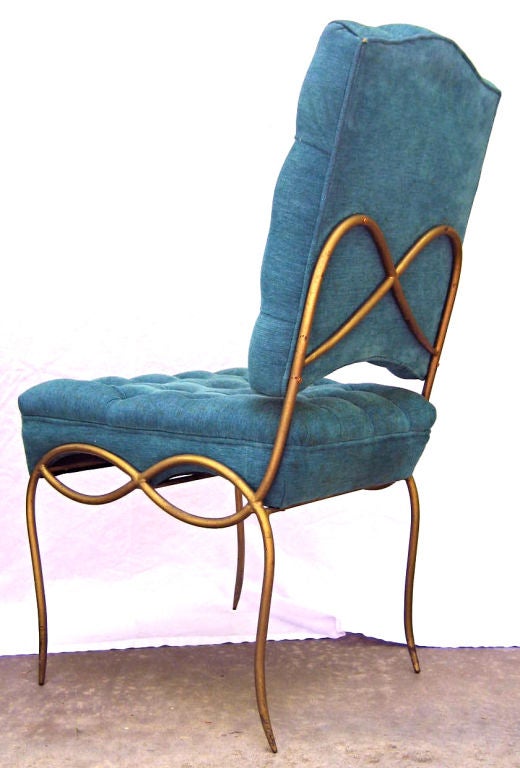 Mid-20th Century Pair of Gilt Serpent chairs by Rene Drouet