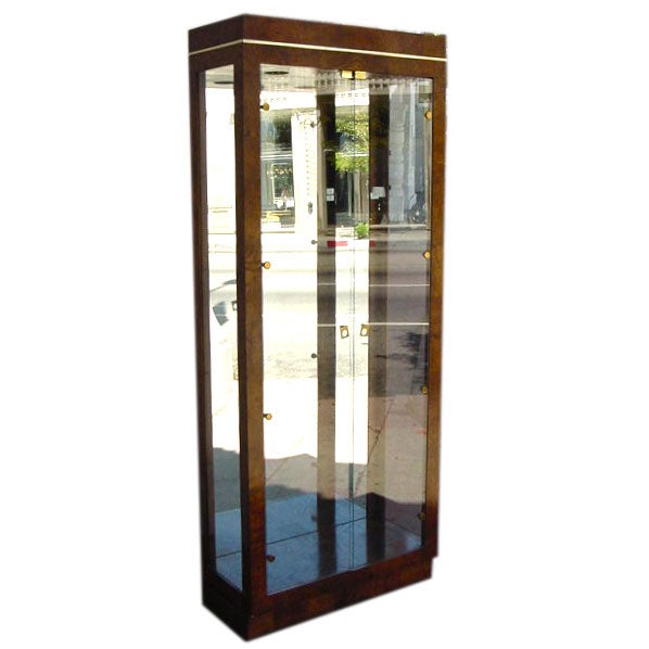 Pair of Patchwork Burl Display Cases