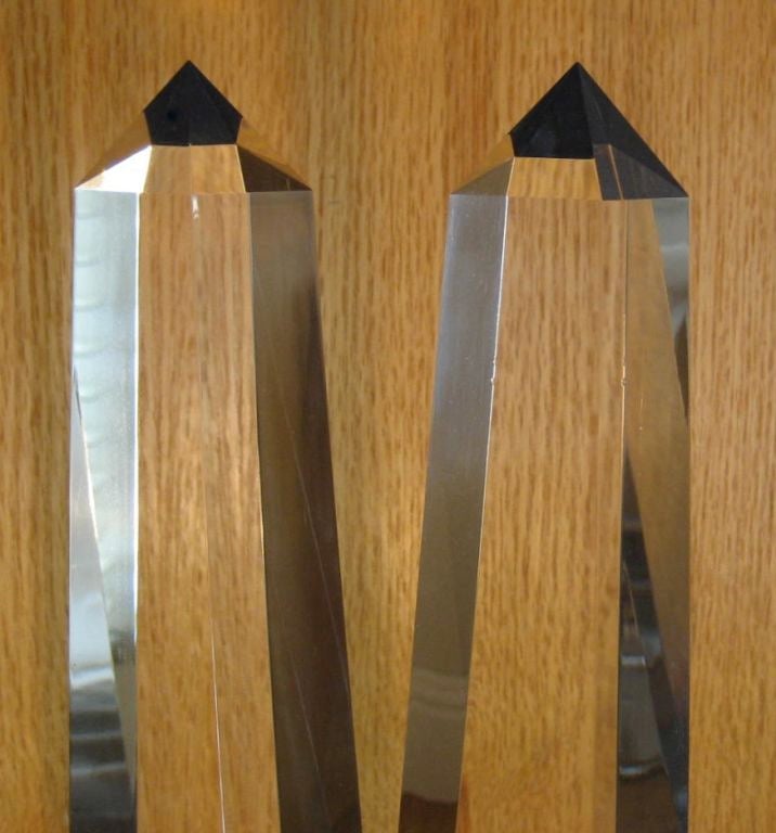 Monumental Lucite twin obelisk