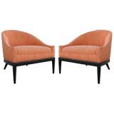 Pair of Tomlinson Sophisticate Spoonback lounge chairs