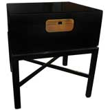 Black lacquer box on stand in the style of Parzinger