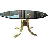 LARGE TULIP BASE BRASS TABLE ATTR. OSVALDO BORSANI