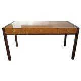 Fabulous Mahogany framed Ash burl desk