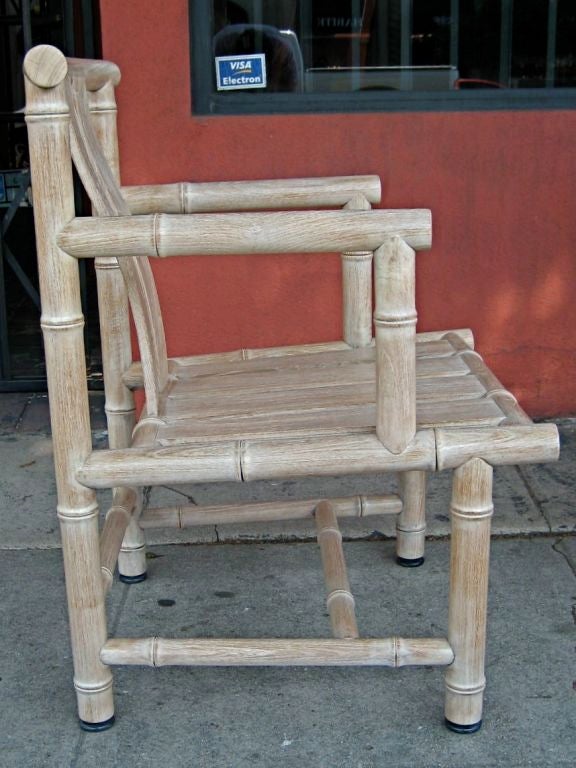 Teak SET OF FOUR CERUSED TEAK K'ANG CHAIRS BY MCGUIRE