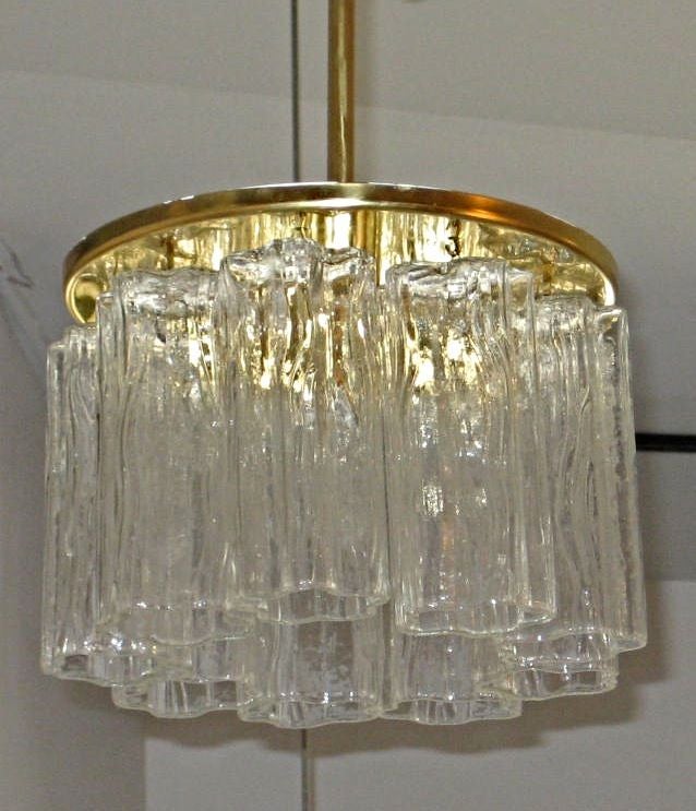 SET OF FOUR SMALL TRONCHI CHANDELIERS BY VENINI