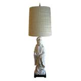 Statuesque Blanc de Chine Quan Yin lamp