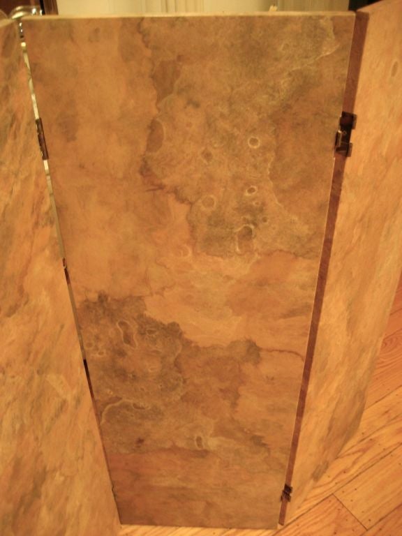 Three panel Parchment screen For Sale at 1stdibs