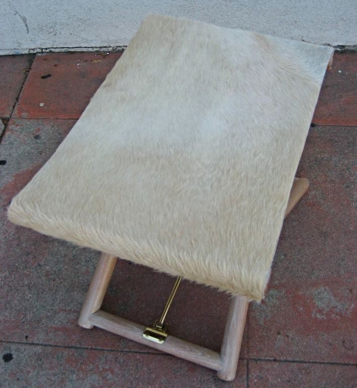 cowhide folding stool