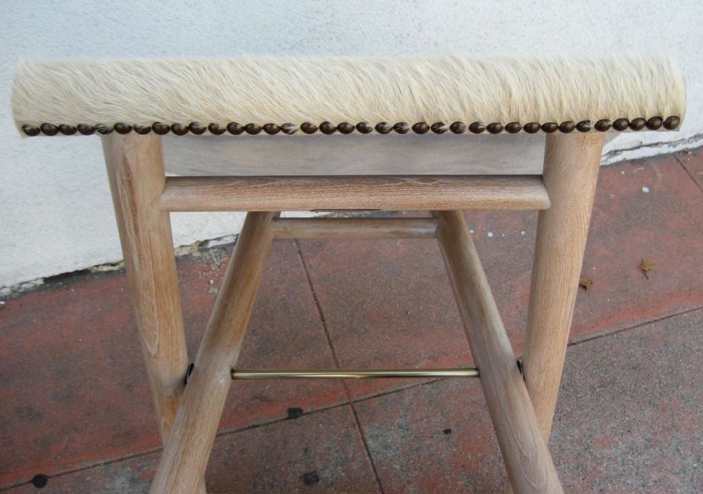 American Folding Campaign stool with Cowhide seat-4 available