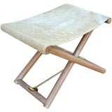 Folding Campaign stool with Cowhide seat-4 available