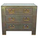 Brass clad chest of drawers by Sarreid, Ltd.