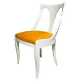 Vintage set of six White Lacquered Regency side chairs