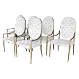 Set of Six Italian Regency style Brass dining chairs