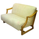 Cerused Oak frame Settee in the style of Paul Laszlo
