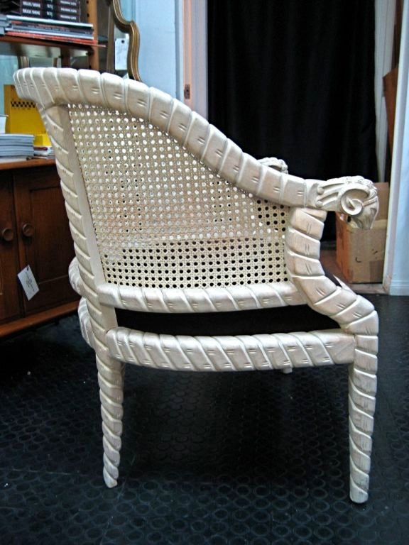 Pair of Carved Italian chairs with Ram's head armrests