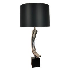 Monumental Sculptural Chrome table lamp by Laurel