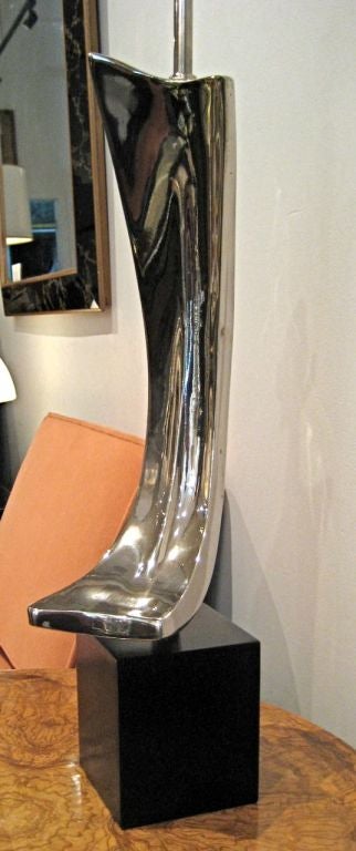 Monumental Sculptural Chrome table lamp by Laurel